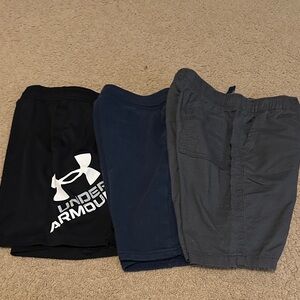 Under Armour Black, Navy, and Gray Shorts Set